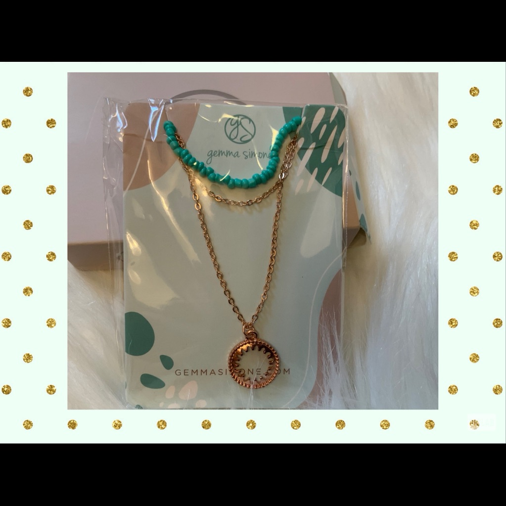 Gemma Simone Aqua Beaded Necklace - New